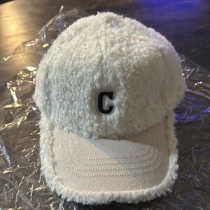 Sherpa Alphabet “C” Embroidered Winter Baseball Cap - Faux Fur, Trendy & Cozy